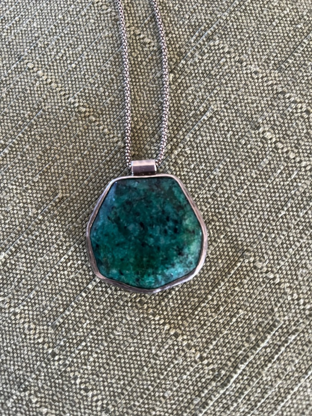Silpada Green-Teal Stone Pendant Necklace - Picture 3 of 5